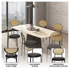 LeisureMod Euston Modern Dining Chair – Wicker Back & Velvet/Leather Seat, Perfect for Dining Rooms and Kitchens - 4 of 4