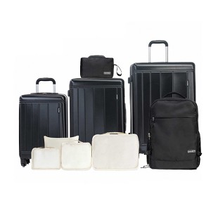 AENKYO 9-Piece Hardshell Luggage Set ( 20" 24" 28" ) with Spinner Suitcases, Lightweight ABS+PC Carry on Luggage for Air Travel - 1 of 4