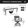 7-Piece Outdoor Dining Set,Swivel Rockers and Marble-Inspired Sintered Stone Top Dining Table, Aluminum Chairs with Foam Cushions-Coolbibila - 3 of 4
