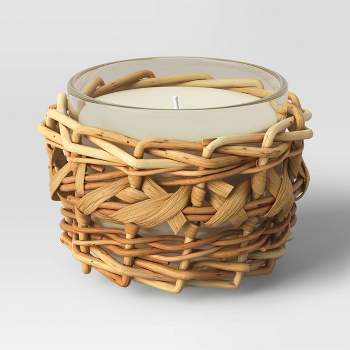 1-Wick Glass and Wicker Candle - Threshold™ designed with Studio McGee