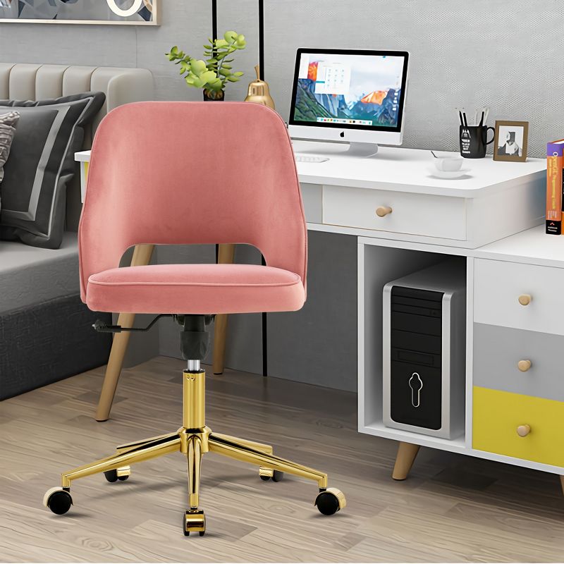 Modern Upholstered 360° Swivel Office Chair with Adjustable Height – ModernLuxe, 2 of 11
