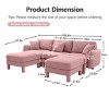 U-Shape Sectional Sofa with Ottomans, Boucle 3-Seater Sofa with Armrests and Cylindrical Legs, Fabric Couch with Cushion-Coolbibila - 4 of 4