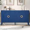 Okak 63"/60" Vintage Sideboard Buffet, Storage Cabinet with 4 Doors & Metal Handles, Coffee Bar Cabinet for Dining Room Living Room Entranway - 3 of 4