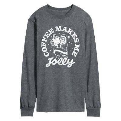 Men's - Instant Message - Coffee Makes Me Jolly Long Sleeve Graphic T-Shirt