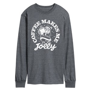 Men's - Instant Message - Coffee Makes Me Jolly Long Sleeve Graphic T-Shirt - 1 of 4