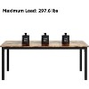 70.9 Inch Long Dining Table for 4-6 People, Modern Industrial Dining Room Table, Large Rectangle Wood Kitchen Table, with Metal Legs - 3 of 4