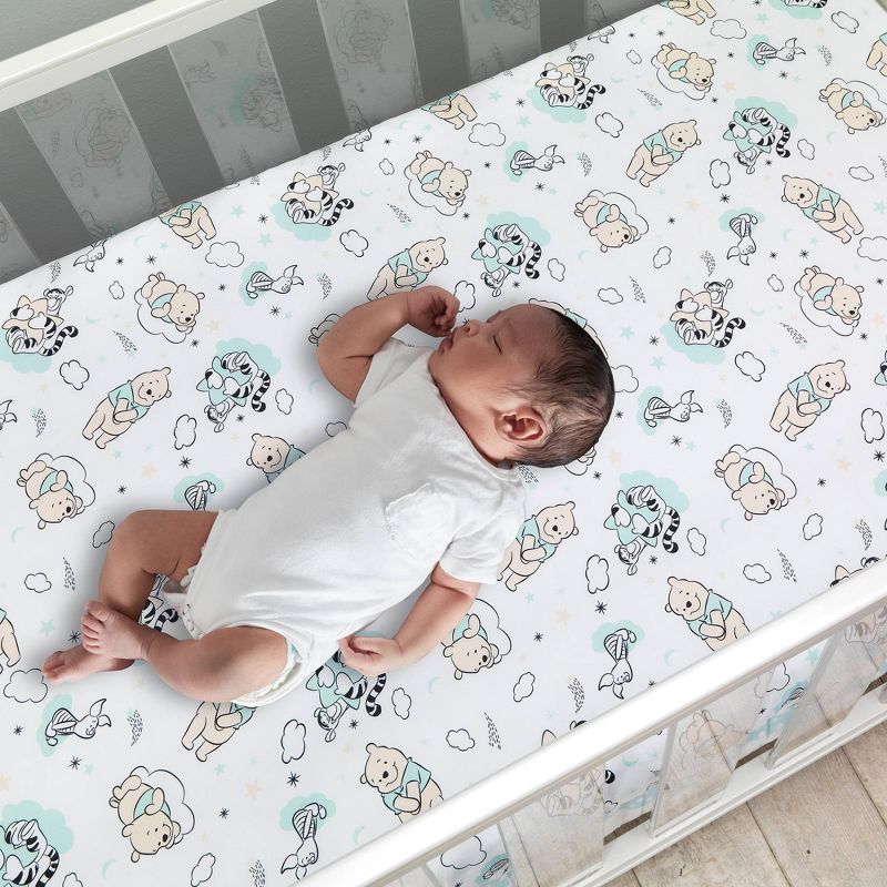 Lambs &#38; Ivy Winnie the Pooh Hugs Fitted Crib Sheet, 2 of 5
