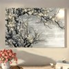 1 piece framed wooden canvas painting, yellow flowers and white decorative tree, framed wall painting, living room and bedroom, home decoration - 3 of 4