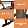 Infans Kid Adirondack Rocking Chair Outdoor Solid Wood Slatted seat Backrest Coffee - 3 of 4