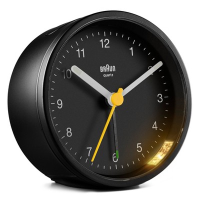 Braun Black Quartz Movement Alarm Clock with Luminous Hands