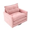 TOAOTBNBO Upholstered Modern Accent Chair with Solid Wood Leg, Sofa Armchair with Comfortable Cushion Single Casual Club Chair for Bedroom, Pink - 2 of 4