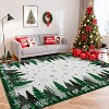 Christmas Area Rugs Soft Washable Xmas Tree Festive Decor Rug Non-Slip Low Pile Rugs for Living Room Bedroom - 3 of 4