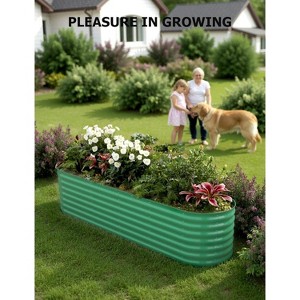 2PCS Galvanized Raised Garden Beds 4x2x2 FT, Self-Watering Metal Planters, Durable Outdoor Vegetable Planter Boxes, Green - 1 of 4