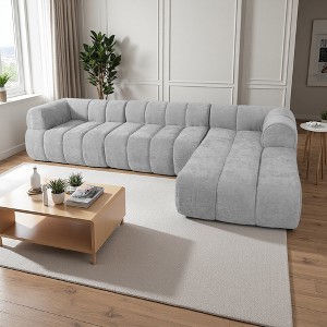 122" L-Shaped Sectional Sofa with Chaise Lounge & High-Density Foam - 1 of 4
