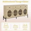 62" Sideboard Buffet Cabinet with 4 Acrylic Doors & 3 Drawers – Large Storage Cabinet with Adjustable Shelves - 4 of 4
