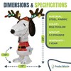 ProductWorks Peanuts Pre-Lit Snoopy Indoor/Outdoor Christmas Yard Ornament, Holiday Display - 2 of 4