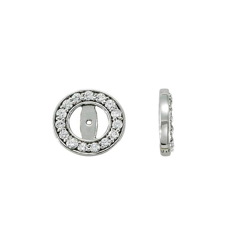 Pompeii3 1/2ct Halo Round Diamond Studs Earring Jackets 14K White Gold (up to 4mm), 2 of 4