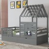Twin Size House Bed With 2 Storage Drawers and Guardrails - 2 of 4