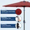 10ft Patio Umbrella, Table Umbrella Outdoor Patio with Crank Lift & Push Button Tilt, 8 Sturdy Ribs for Yard, Deck, Pool - 2 of 4