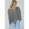 I AM A FASHION JUNKY Khaki Striped Batwing Sleeve Oversized Top Black Stripe L - 2 of 4
