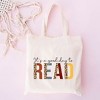 City Creek Prints It's a Good Day to Read Leopard Canvas Tote Bag - 15x16 - Natural - 2 of 2