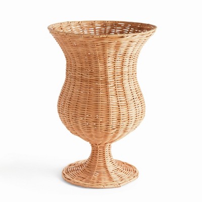 Plum & Post Chesapeake Rattan Footed Urn Tall - Natural