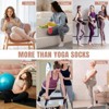 MaseiKar Pilates Socks for Women with Non Slip Grippers, Yoga Crew Socks for Barre Hospital Sticky Slipper Socks 4 Pairs - 2 of 4