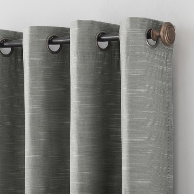 Gray Linen Blend Blackout Grommet Curtain Panel, 50" x 96"