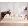 TiramisuBest LY-003 Beige White Deep Seat Compression Sofa 3 Seater with Beige for sofa - 2 of 4
