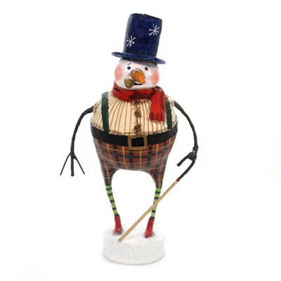Lori Mitchell 7.25" Good Tidings Snowman Christmas Pipe Carrot Nose  -  Decorative Figurines