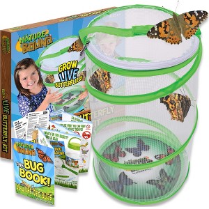 Nature Bound: Butterfly Kit - 13" Pop-Up Insect Grow Habitat Kit, Zipper Lid - 1 of 4