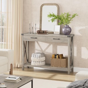 IDEALHOUSE Console Table with 2 Drawers, Farmhouse Entryway Table with Storage Shelf - 1 of 4