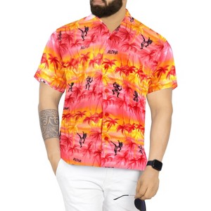 LA LEELA Men's Hawaiian Shirts Short Sleeve Button Down Shirt Mens Holiday Shirts Summer Beach Casual Aloha Tropical Shirts for Men Funny - 1 of 4