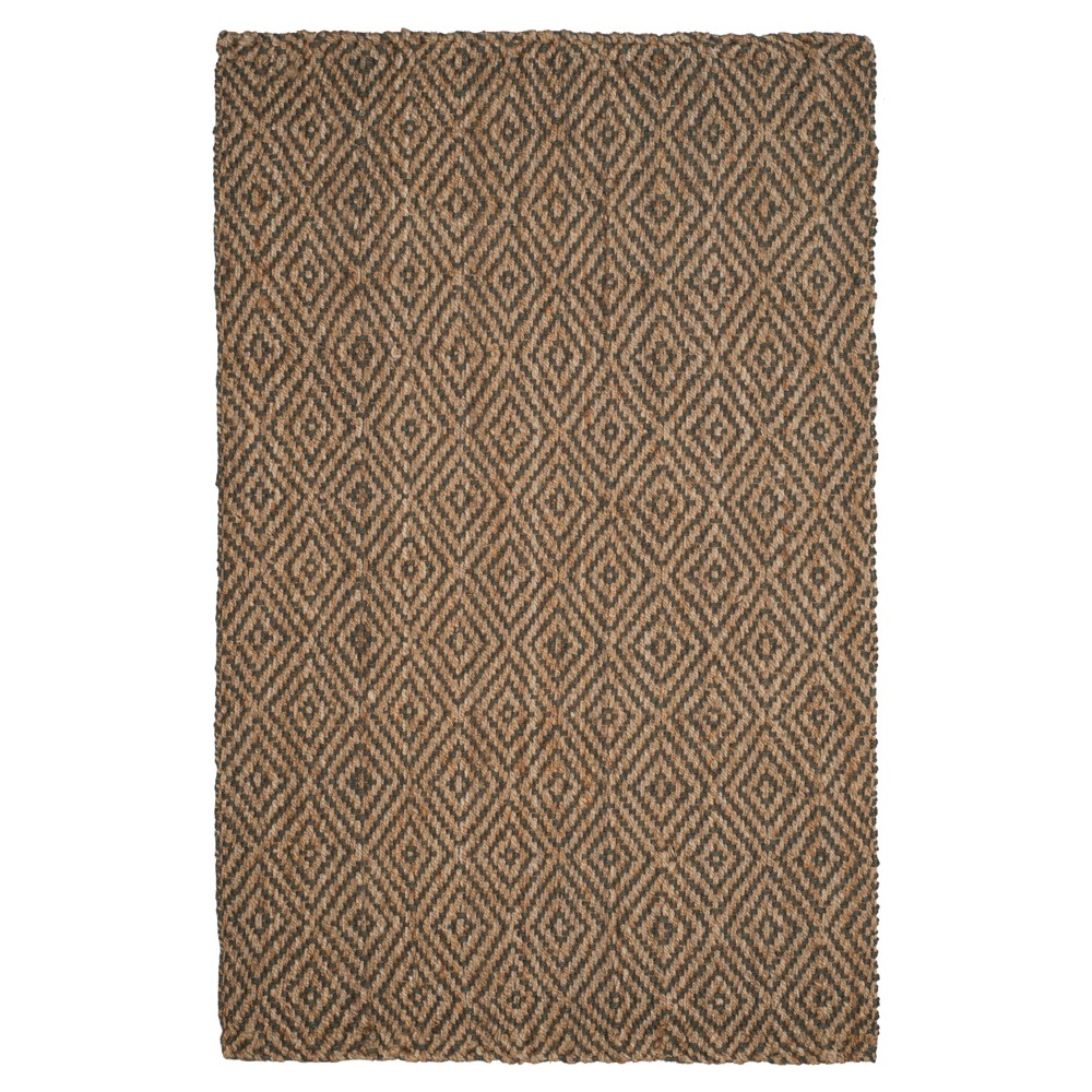 6'x9' Crista Geometric Woven Area Rug Natural/Gray - Safavieh