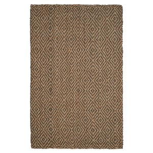 Natural/Gray Abstract Hooked Area Rug - (5