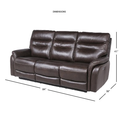 Fortuna Dark Brown Faux Leather Power Recliner Sofa
