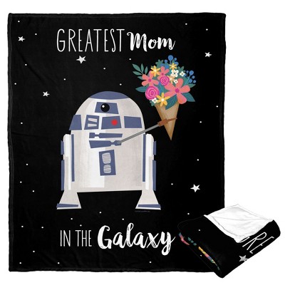 Disney Star Wars Classic Best Mom In The Galaxy Silk Touch Throw Blanket 50x60 Inches