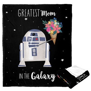 Disney Star Wars Classic Best Mom In The Galaxy Silk Touch Throw Blanket 50x60 Inches - 1 of 3