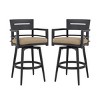 Modern Outdoor 360° Swivel Bar Chair with Cushion,Aluminum Bar Chair for Patio or Poolside,Set of 2 Bar Chairs with Tapered Legs-Koiai - 2 of 4