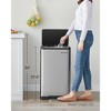 SONGMICS Trash Can, 12-Gallon Pedal Garbage Can, Stainless Steel Step Bin, Soft Closure, Fingerprint Proof, for Kitchen, Living Room, Silver - 3 of 4