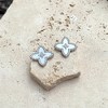 Adornia Silver Plated CZ Mother of Pearl Statement Flower Stud - 3 of 4