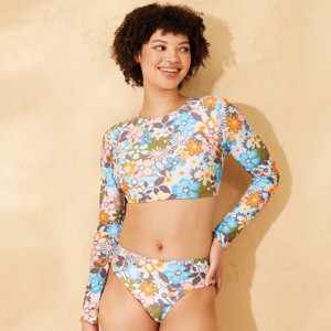 Women's Cross Back Swim Rash Guard - Wild Fable™ - 1 of 4