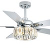 Bella Depot 52" Silver Modern Crystal Ceiling Fan with Light and Remote 6-speed Reversible Fan - 3 of 4