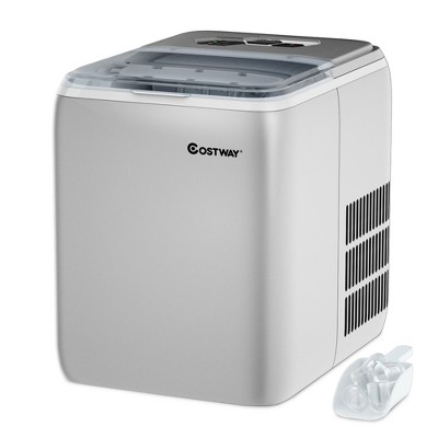 Costway 2-in-1 Stainless Steel Countertop Ice Maker Water Dispenser  48lbs/24h W/ Scoop : Target