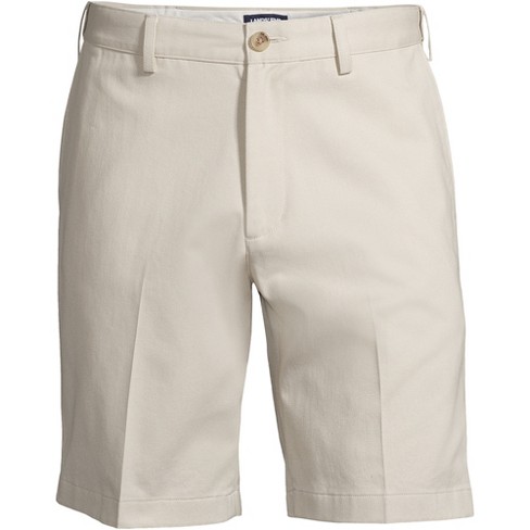 Lands' End Men's Comfort Waist 9 No Iron Chino Shorts - 38 - Light Stone