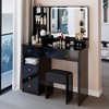 VYNXARIA 41" Large Size Left Bedside Cabinet Vanity Table&Cushioned Stool,Multi Layer High Capacity Storage, Suitable For Large Space,Black - 4 of 4