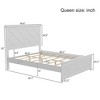 NicBex Full/Queen/King Size Farmhouse Solid Wood Bed Frame with Headboard for Adults/Boys/Girls,White - 3 of 4