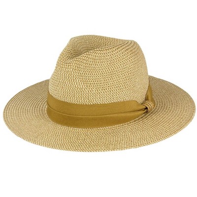Magid Two Tone Ribbon Straw Panama Hat