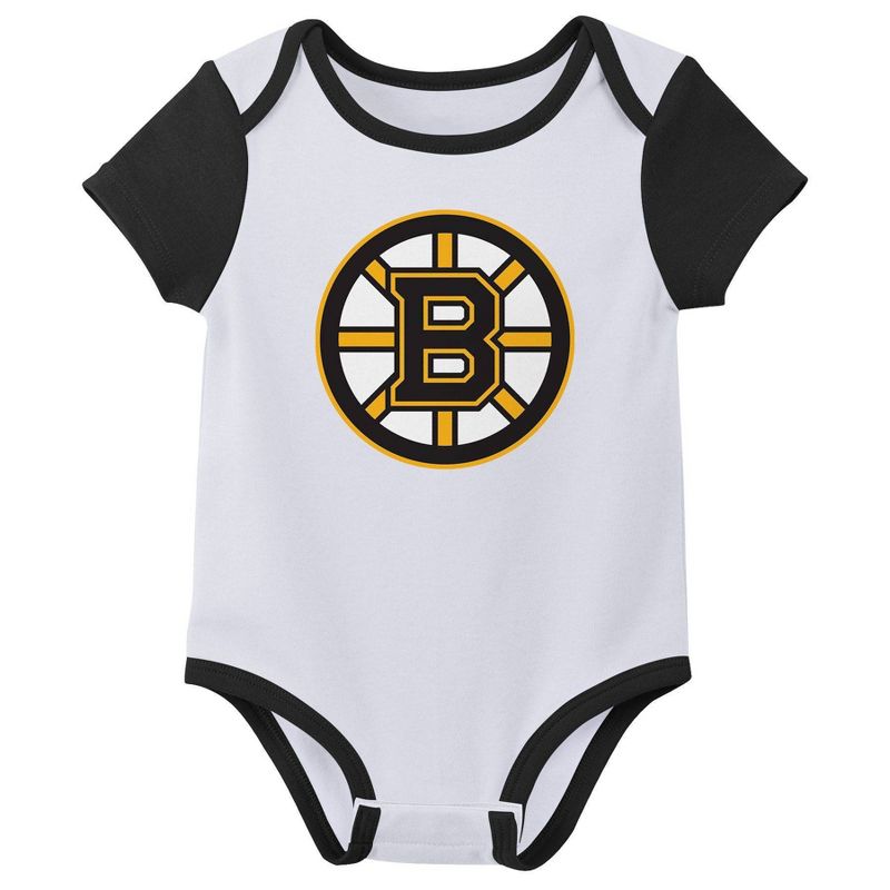NHL Boston Bruins Infant Boys&#39; 3pk Bodysuit, 3 of 5
