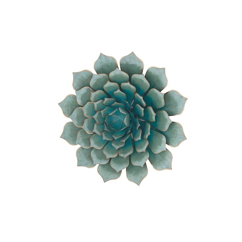 Metal Floral Wall Decor Teal - Olivia &#38; May, 3 of 7
